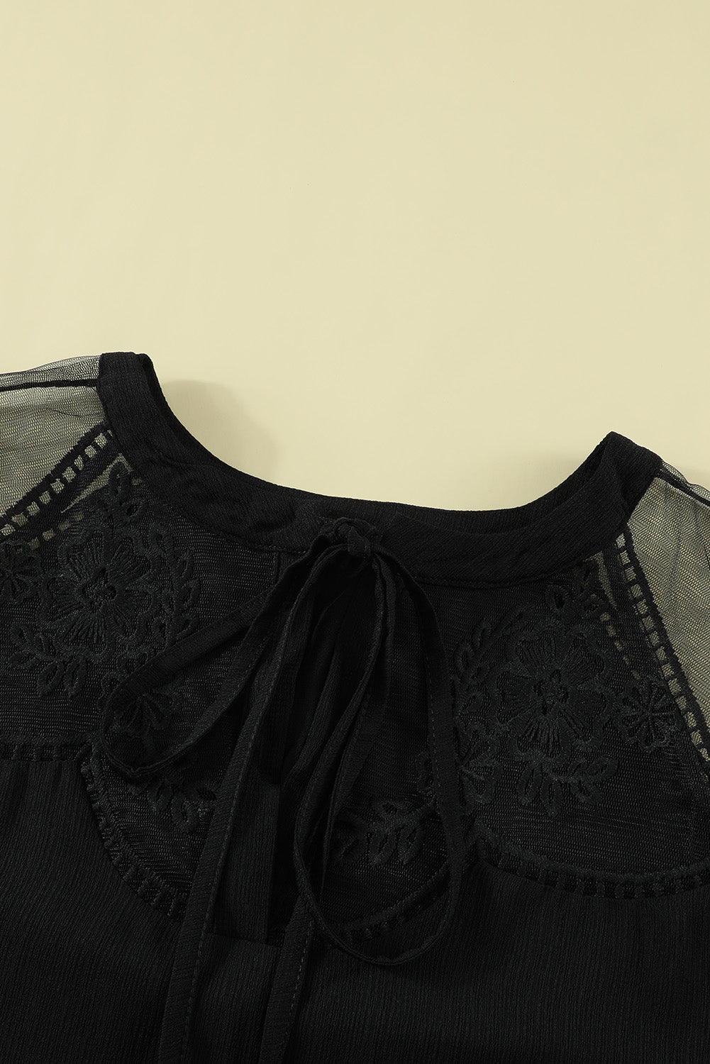 Black lace shoulder top