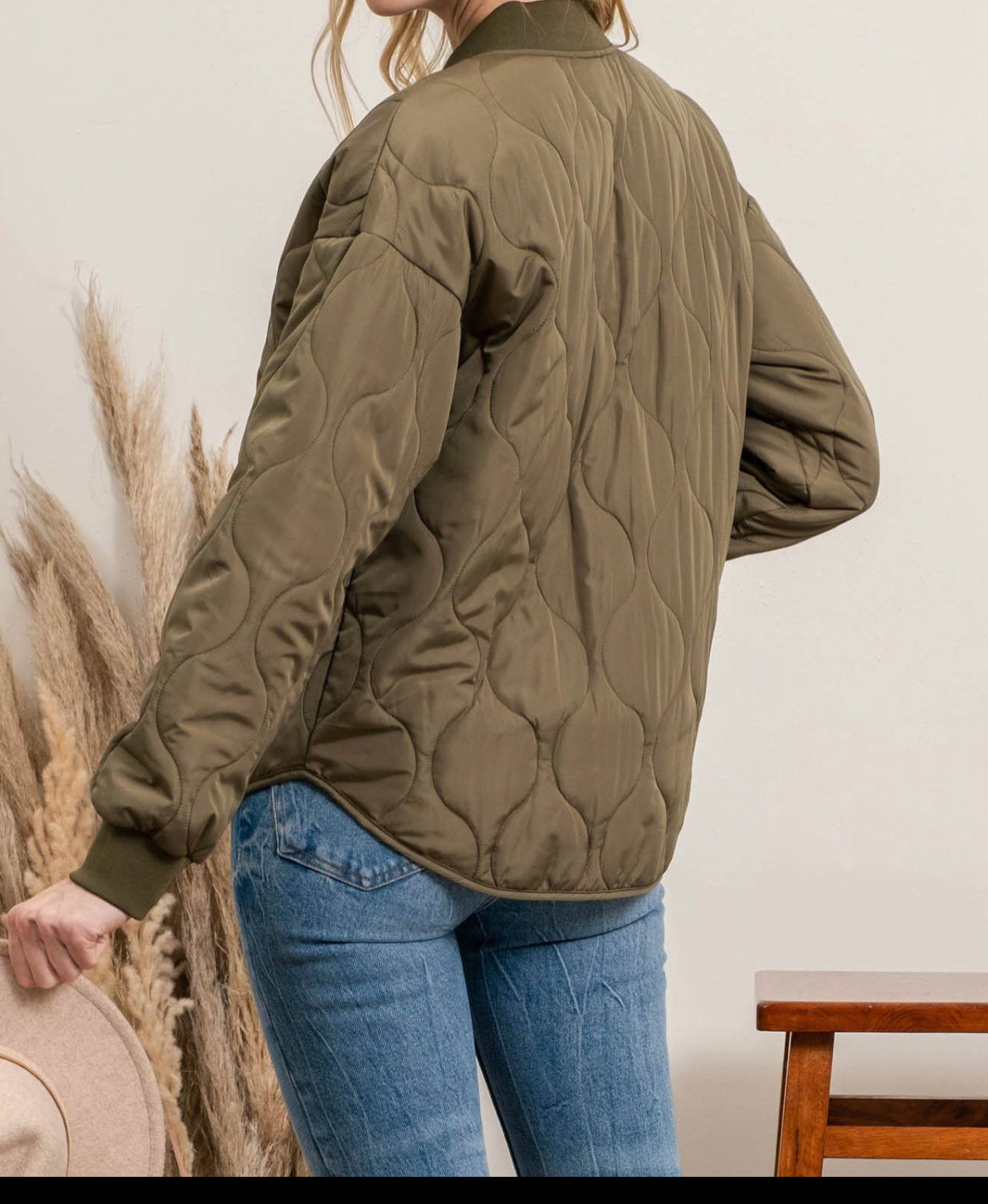 Quilted Olive lightweight Jacket