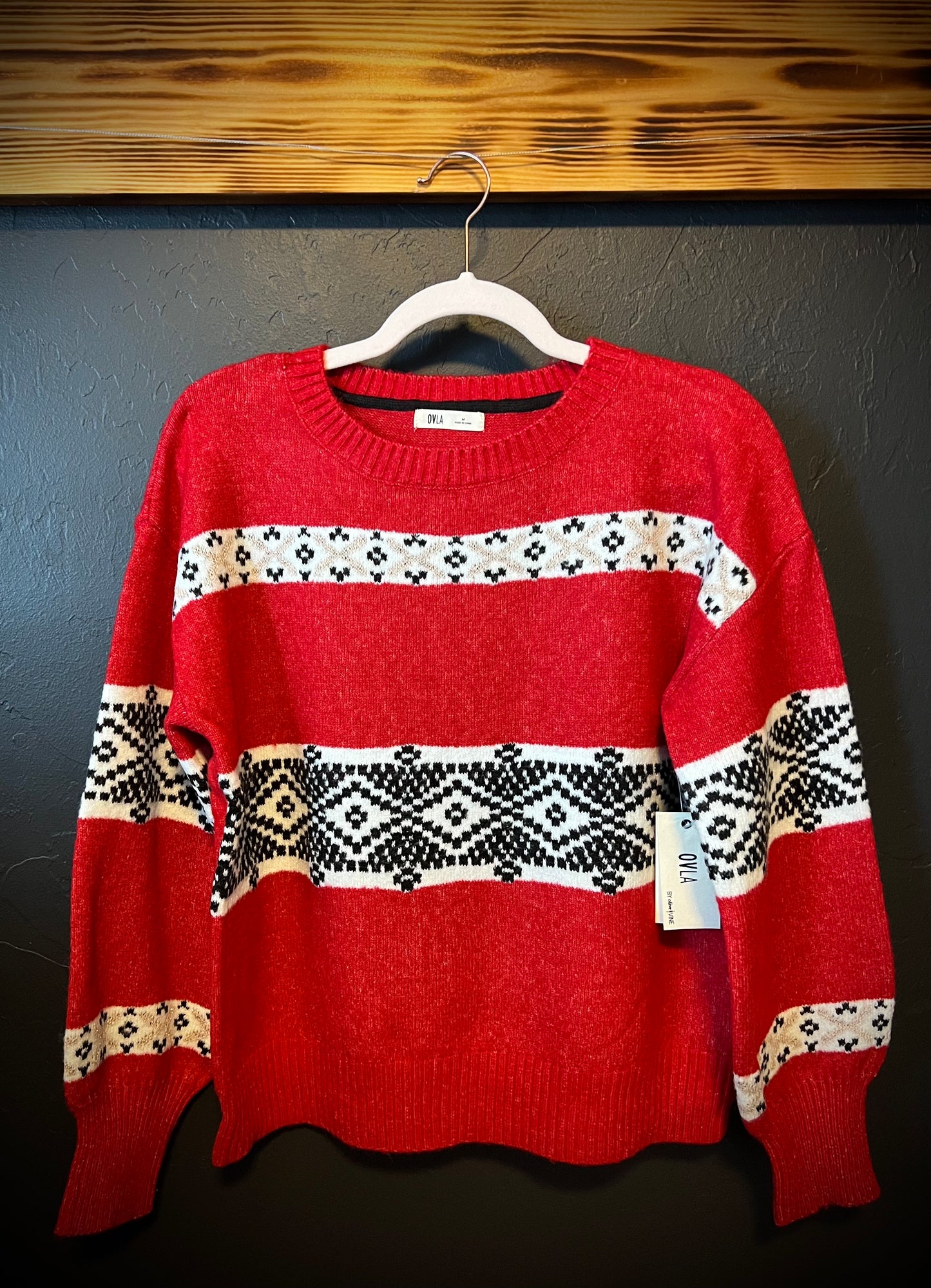 Red Folklore Knit sweater