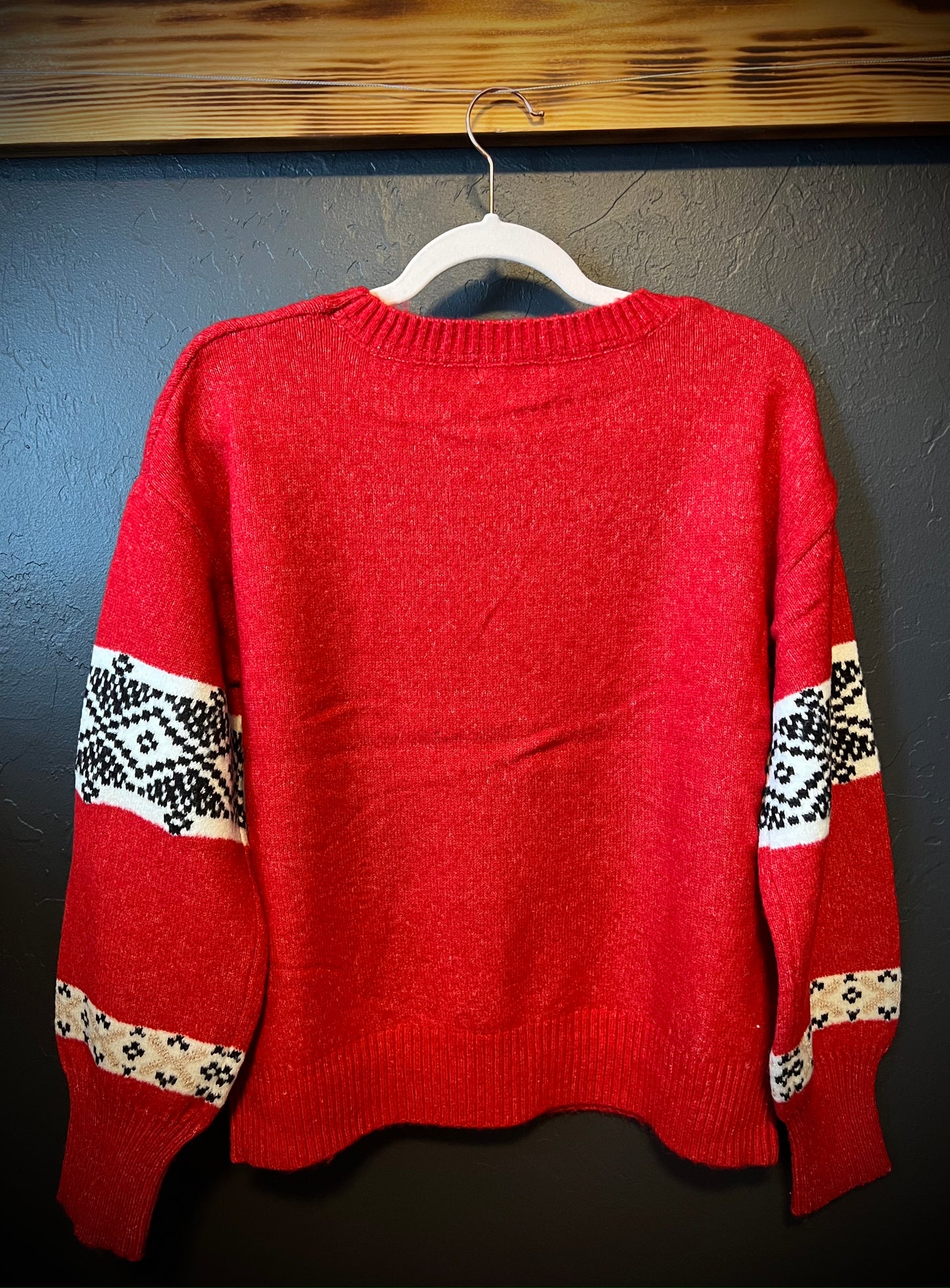 Red Folklore Knit sweater