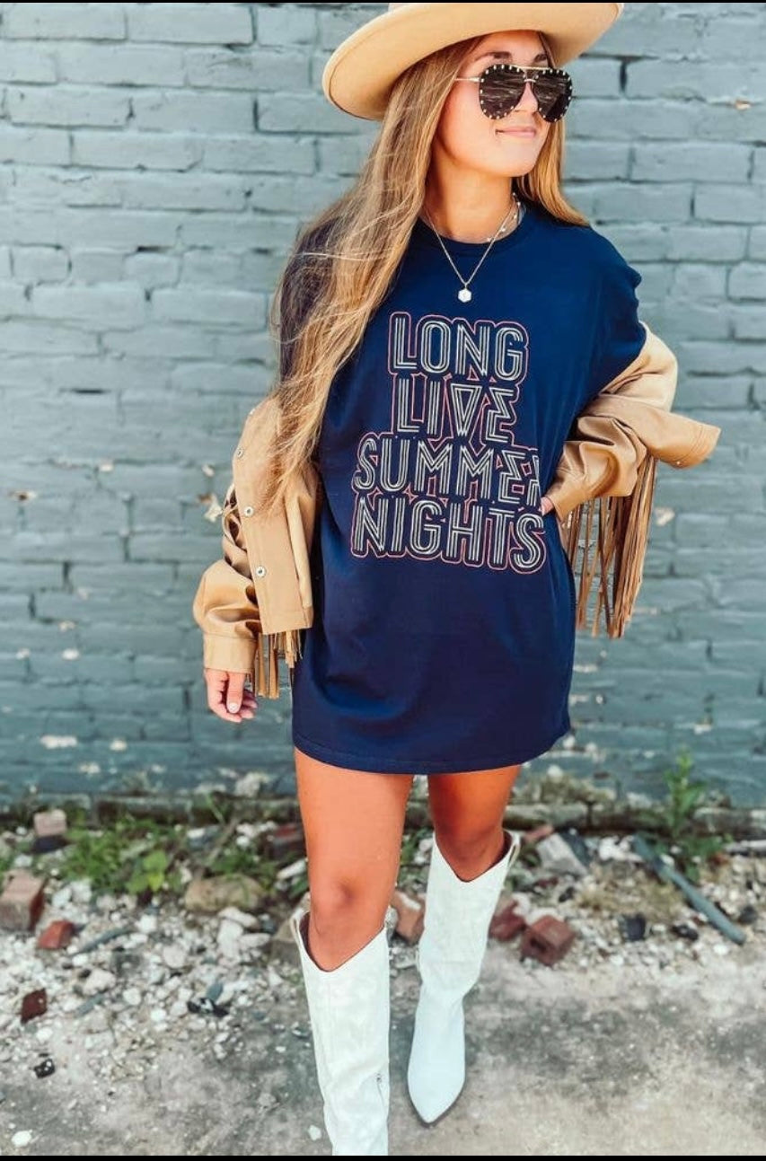Long Live Summer Nights Oversized Tee