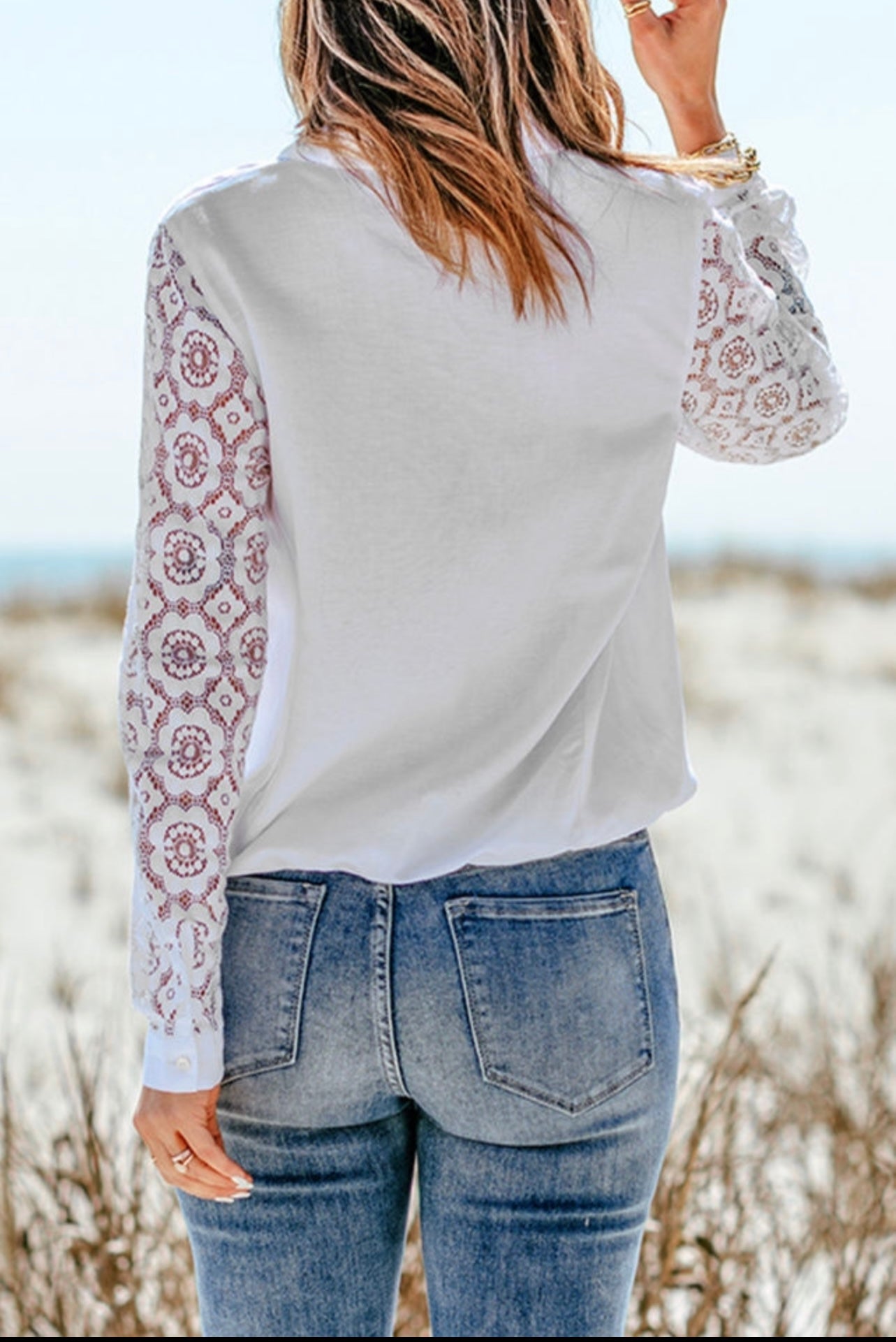 Classic Lace button down Top
