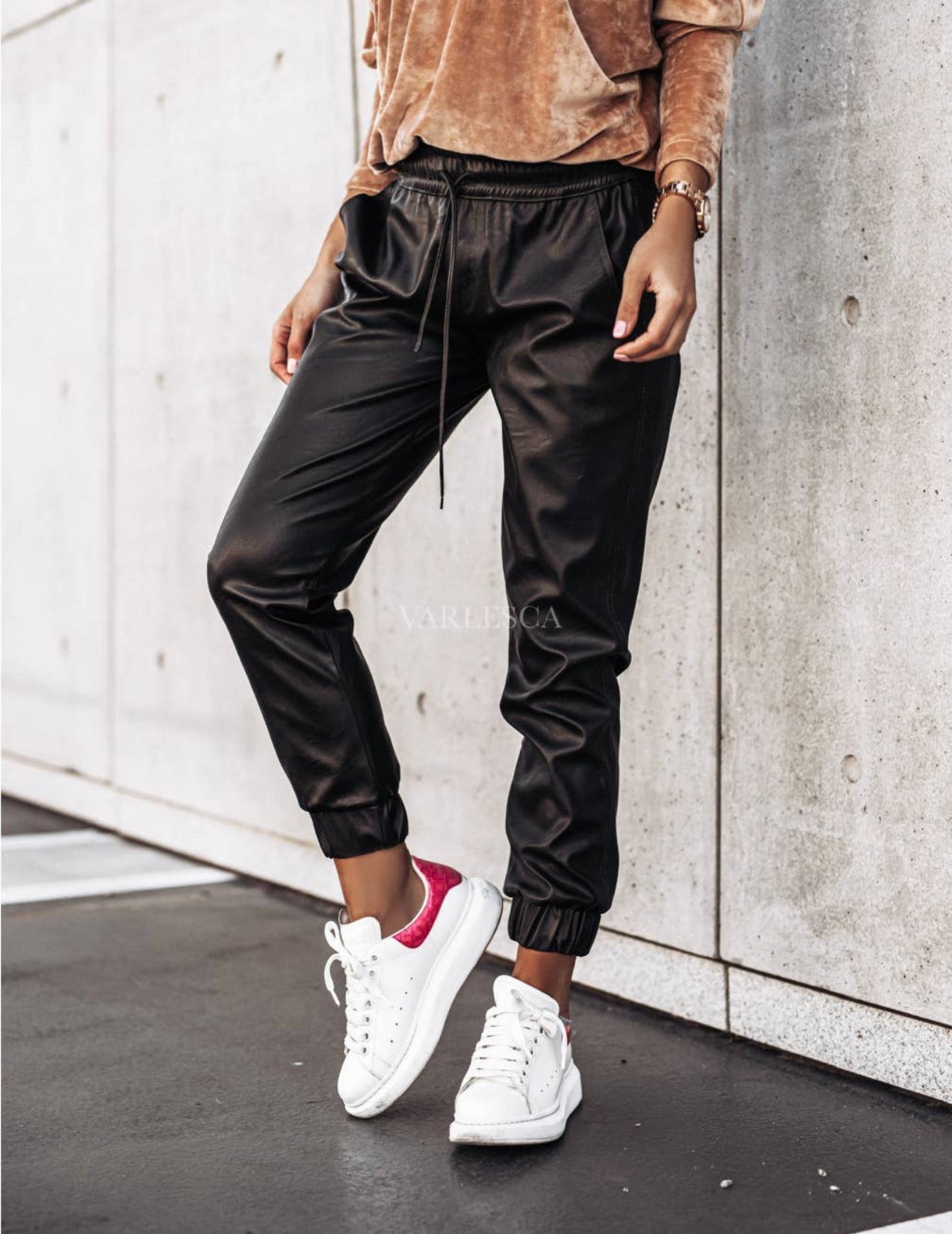 Faux Leather Joggers