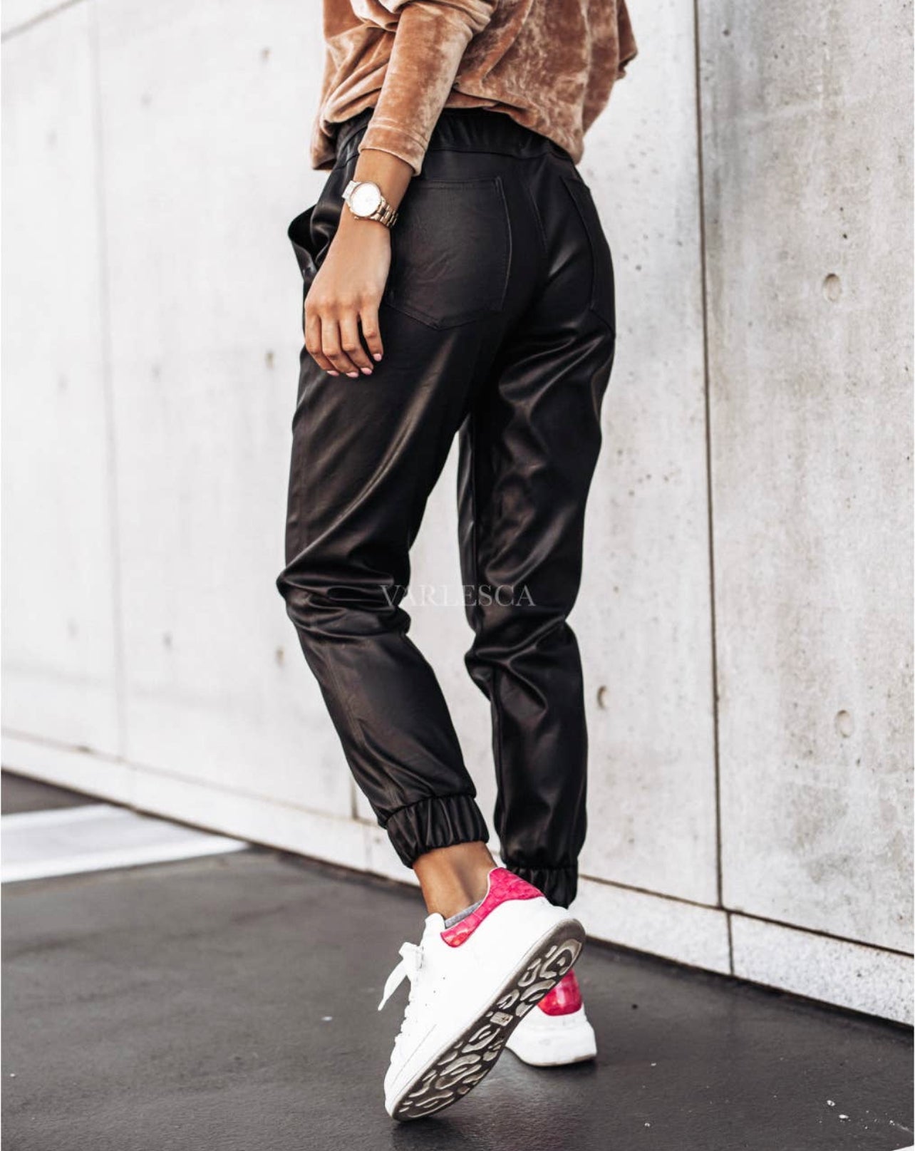 Faux Leather Joggers