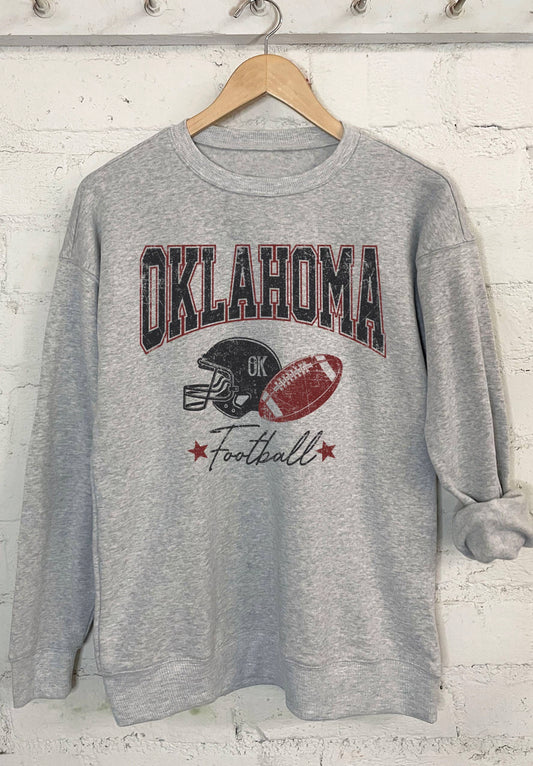 Oklahoma Football Cozy Sweatshirt-Grey