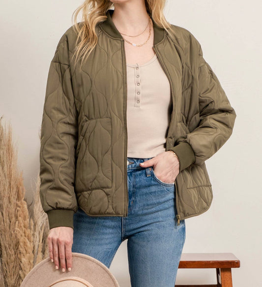 Quilted Olive lightweight Jacket